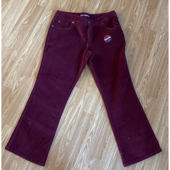Bum Equipment Ladies Corduroy Jeans In Burgundy Size 16 Petite - Picture 8 of 9